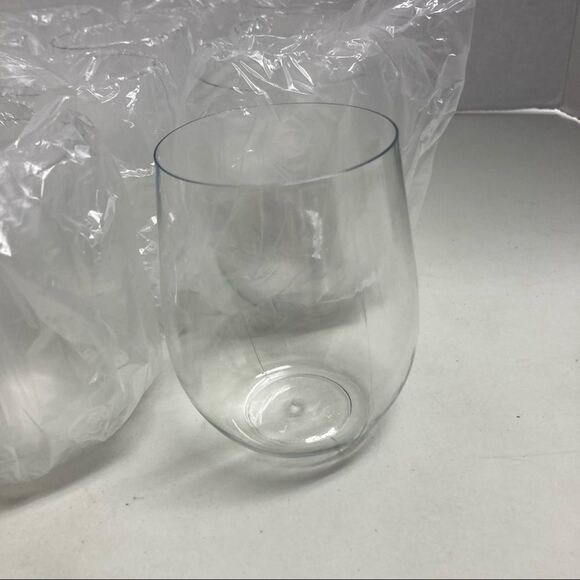 MUNFIX 12 Stemless Plastic 12 Oz.Wine Glasses/cups Shatterproof Disposable Clear - Picture 4 of 5